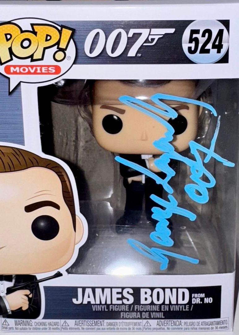 George Lazenby Signed Funko Pop #524 "James Bond" w/ 007 Inscription - Beckett COA #02